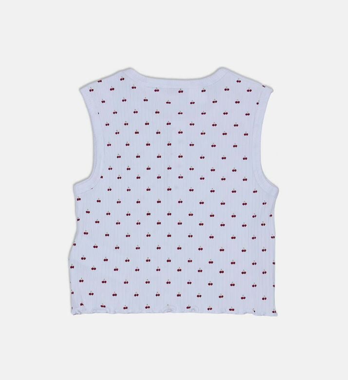 All-over Cherry-print Sleeveless Top