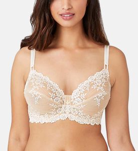 Wacoal Embrace Lace Underwire Bra, Ivory, 100, E, Model View