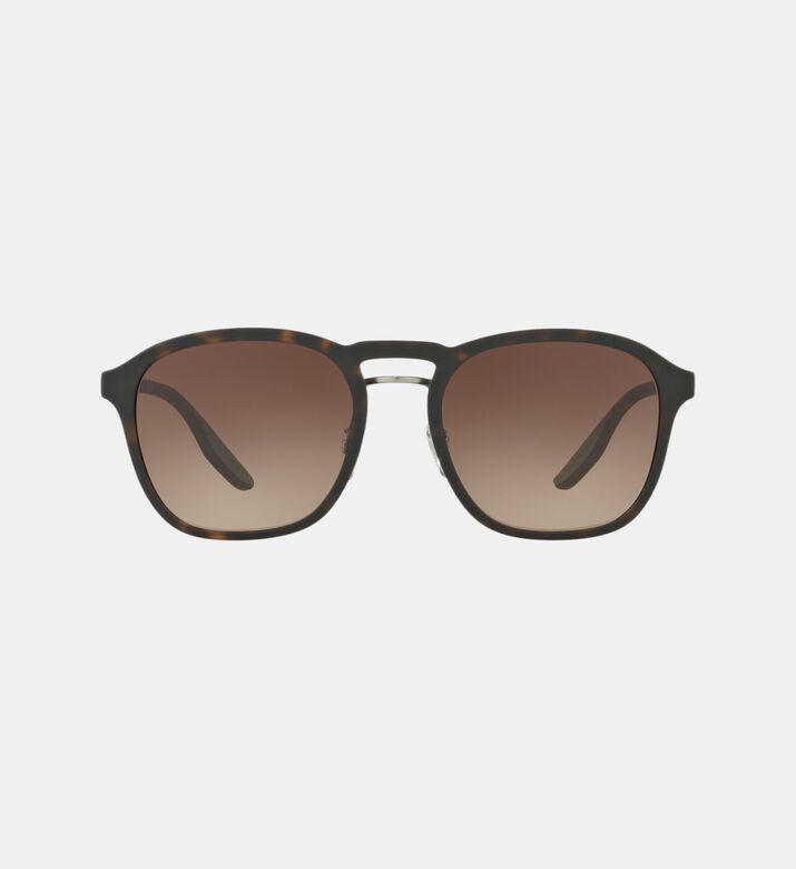 Round Side Stripe Design Sunglasses 55