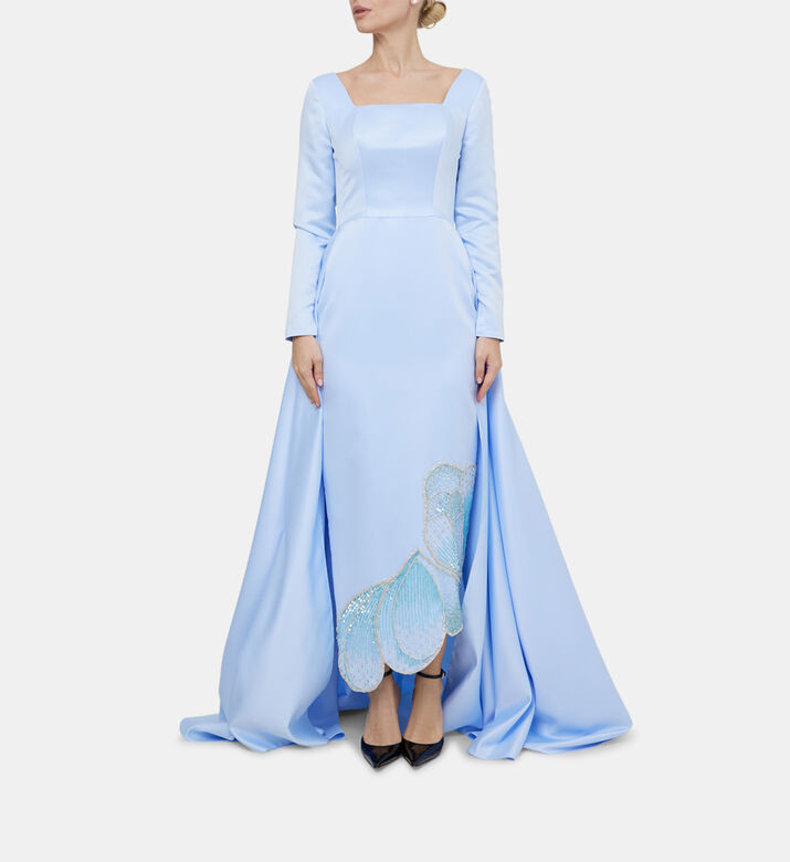 Petal-embroidery Skirt Cape Dress