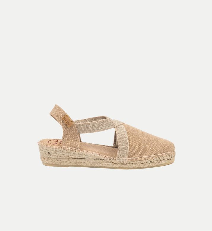 Toni Pons Verdi Vegan Canvas Wedge Espadrille, Brown, Eu-41, Packshot View
