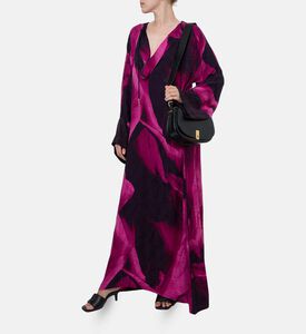 Niluu Floral-print Tie Closure Flared Dress, Model View