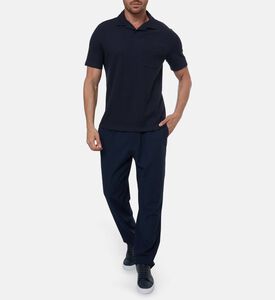 Vince Textured Dark Knit Short-sleeve Polo, Model View