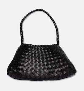 Dragon Diffusion Rosanna Woven Leather Baguette Bag, Black, Packshot View