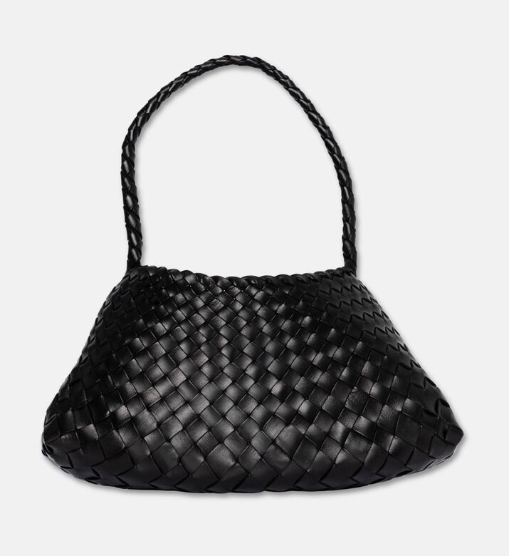 Dragon Diffusion Rosanna Woven Leather Baguette Bag, Black, Packshot View