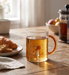 Wd Lifestyle Dog Decor Borosilicate Glass Mug, Model View