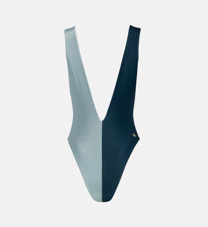 Two-tone Deep-v One-piece Swimsuit
