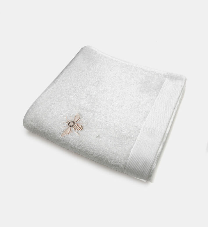 Home Deco and More Bee Cotton Terry Towel, White, 50x100-cm, Packshot View