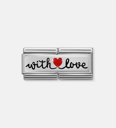 Composable Classic Silver Heart Love Double Charm