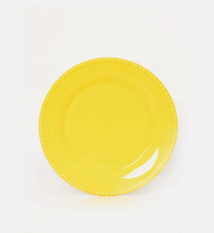 Easy Life Porcelain Painted Design Dinner Plate, Yellow, Packshot View