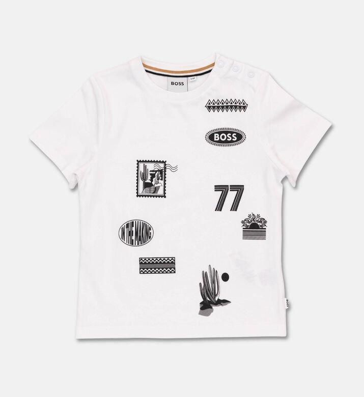 Boss Printed Badge Jersey T-shirt, Packshot View