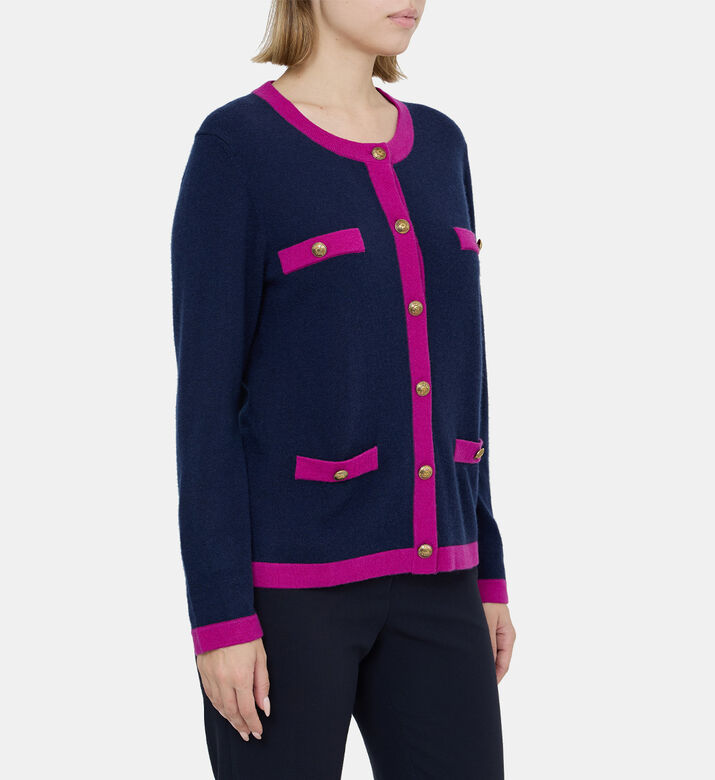 Contrasted Button-down Cardigan