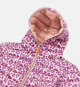 Save the Duck Leopard-print Padded Jacket, Pink, 3y, Packshot View