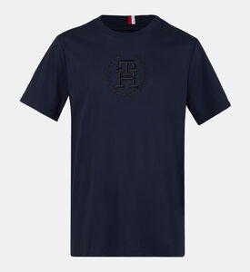 تيشيرت مطرز بنقشة لوريل بنفس اللون