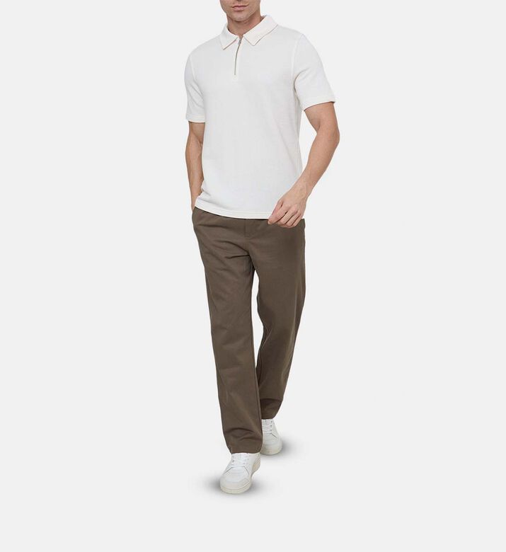 Knitted Zip Closure Polo Shirt Knitted Zip Closure Polo Shirt