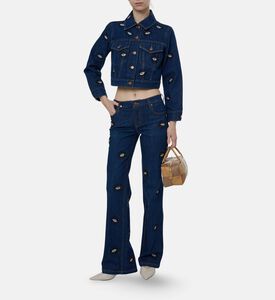 Alice and Olivia Eyes-embellished Button Closure Pants, Model View