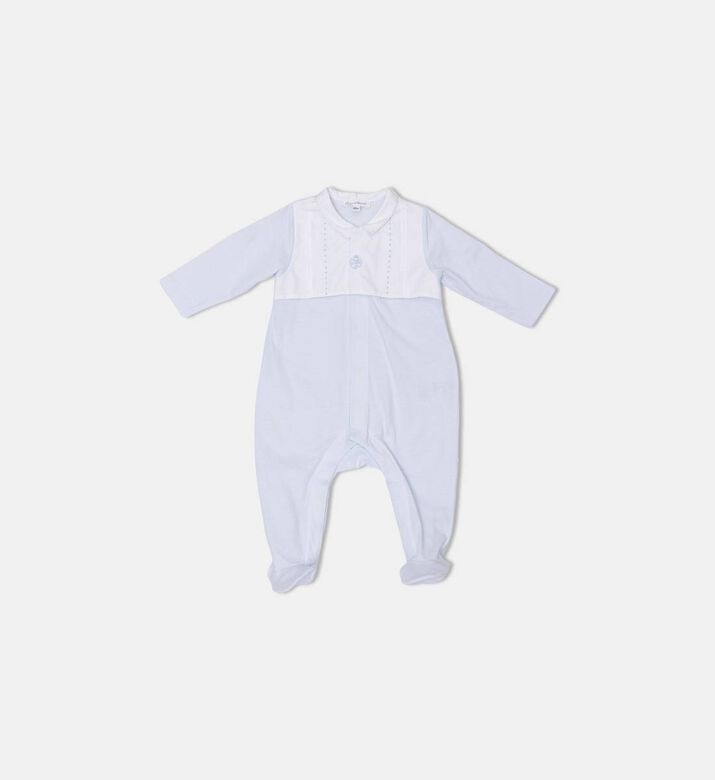 Tartine et Chocolat Ruffle Collar Round Neck Pajamas, Blue, 9m, Packshot View