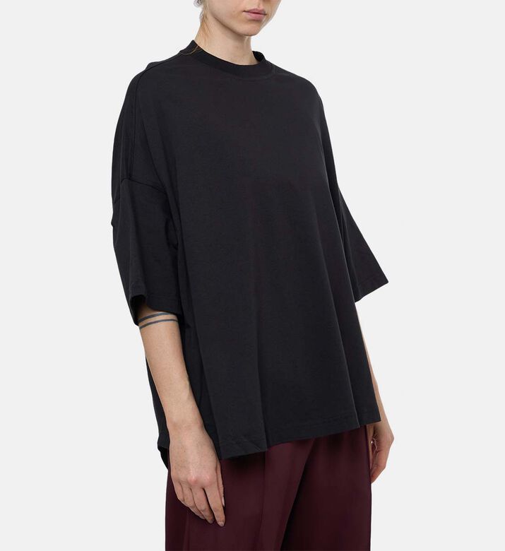Plan C Wide Short-sleeve Regular-fit T-shirt, Black, L, Model View