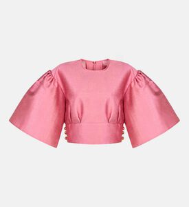 Cropped Puffy Sleeves Blouse