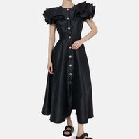 Button-front Flared Dress