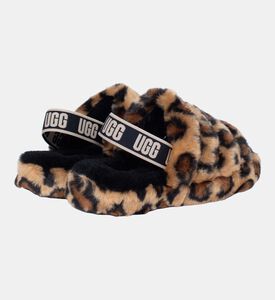 Kids Fluff Leopard Slide Slippers Kids Fluff Leopard Slide Slippers