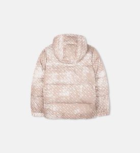 جاكيت منفوخة بنقشة أحرف العلامة