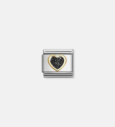 Composable Classic Black Glitter Heart