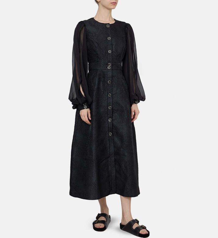 Sheer Long-sleeve Dress