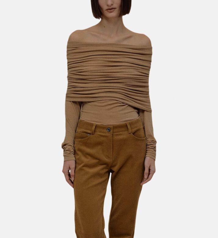 Off-shoulder Long-sleeve Top