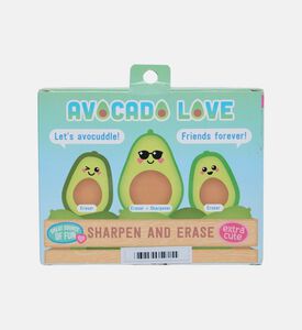 Avocado Love 3-piece Eraser Sharpener Set Avocado Love 3-piece Eraser Sharpener Set