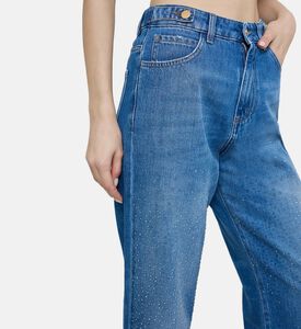 بنطال دنيم موم بأحجار الراين