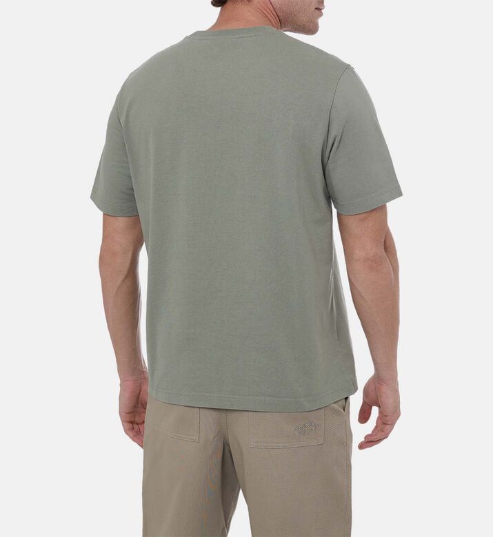 تيشيرت قطن بياقة دائرية وأكمام قصيرة