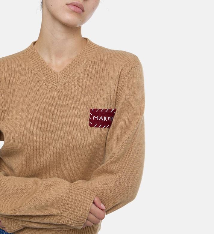 Puff Long-sleeve V-neck Sweater Puff Long-sleeve V-neck Sweater