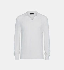 قميص بولو محبوك بدون أزرار