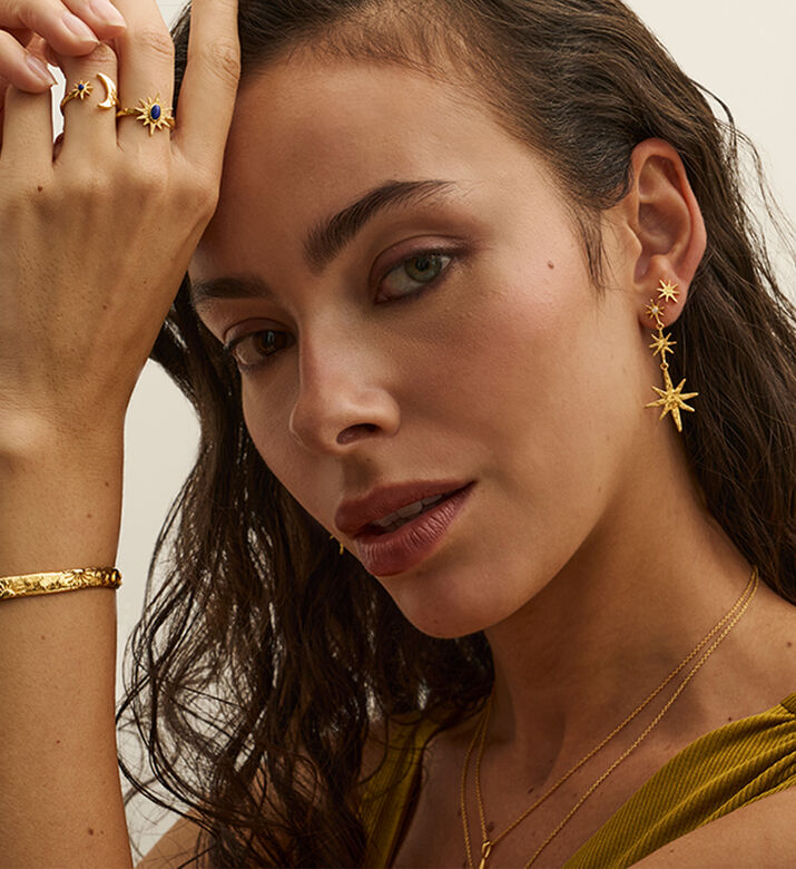 Ottoman Hands Stars Design Cuff Bracelet, Packshot View