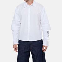 Long-sleeved Cotton Shirt With Sleeve Logo