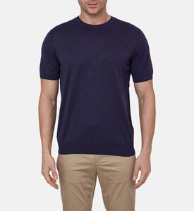 تيشيرت محبوك بنسيج مزخرف