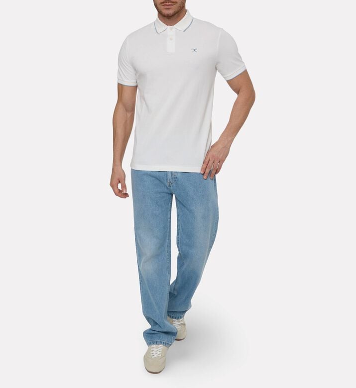 Hackett London Cotton Pique Logo-embroidery Polo, White, L, Model View