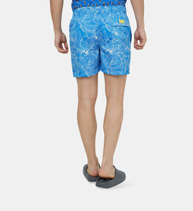 Iguana Leaf-print Swim Trunk