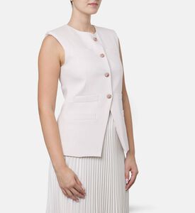 Blue For Burgundy Jewel-encrusted Buttons Tailored Vest, Model View