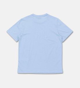 EA7 Cotton Straight Hem T-shirt, Blue, 14y, Packshot View