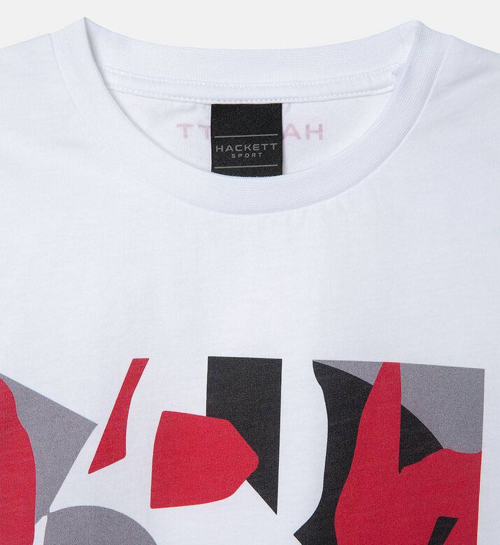 Coral Graphic Print Cotton Polo T-shirt