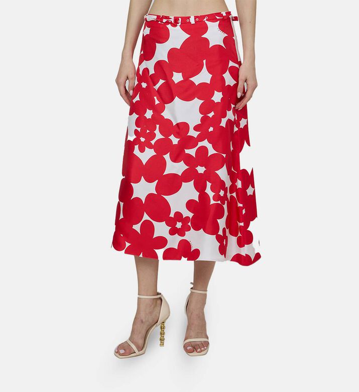 Fluid Midi Flared Skirt