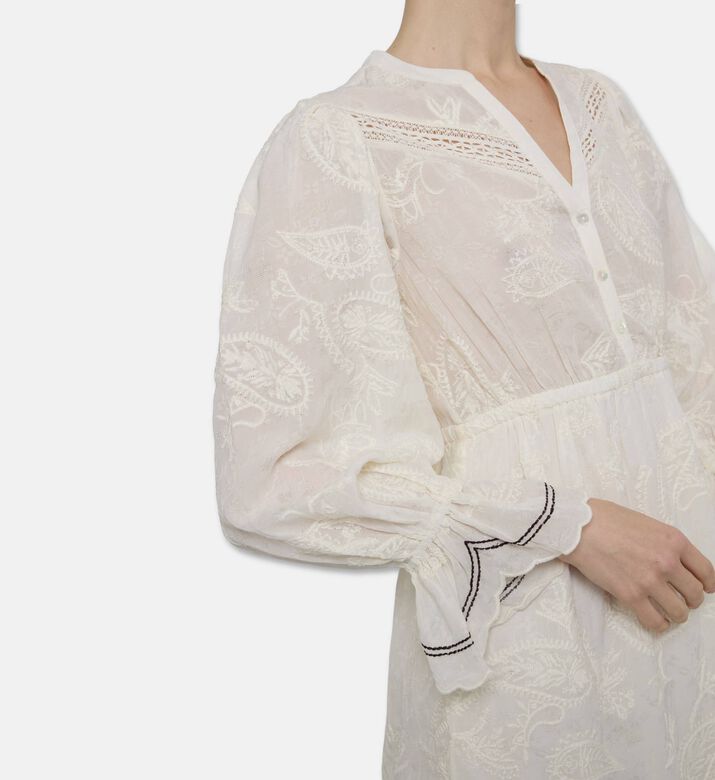 Ba and Sh Paisley Long-sleeve Midi Dress, Model View