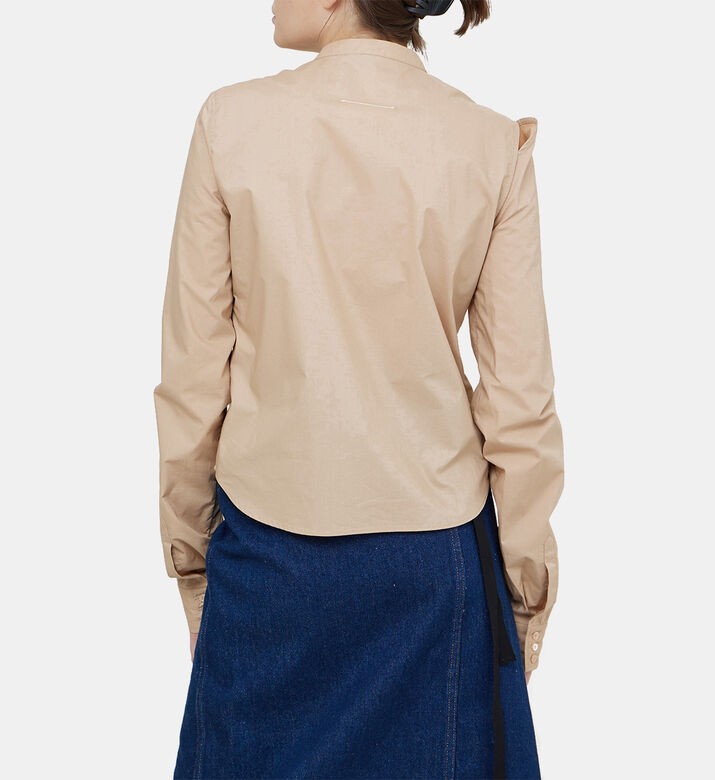 Cotton Cut-out Details Button-down Shirt