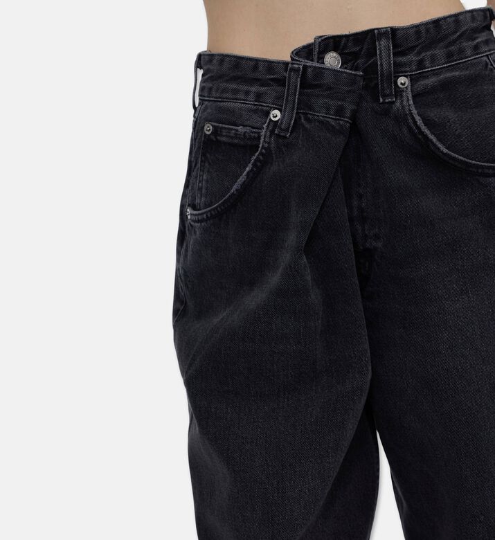 Agolde High Rise Wide-leg Denim Pants, Model View