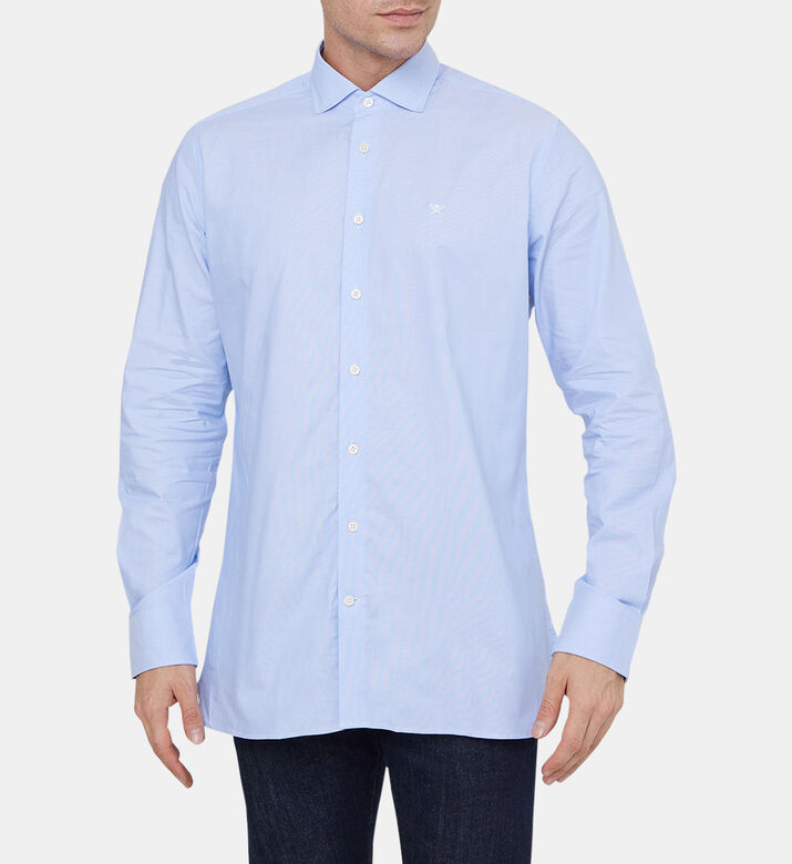 قميص بياقة بنسيج أساسي