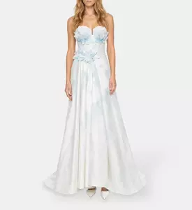 L Atelier Du Luxe Silk Organza Jacquard Gown, Model View