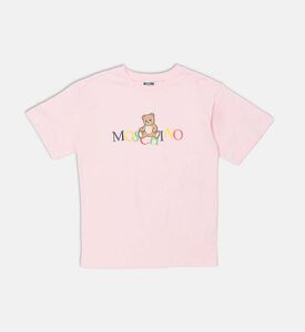 تيشيرت قطن بياقة دائرية وشعار على الصدر