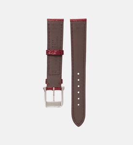 Camille Fournet Shiny Lizard Watch Strap, Dark-red, Packshot View